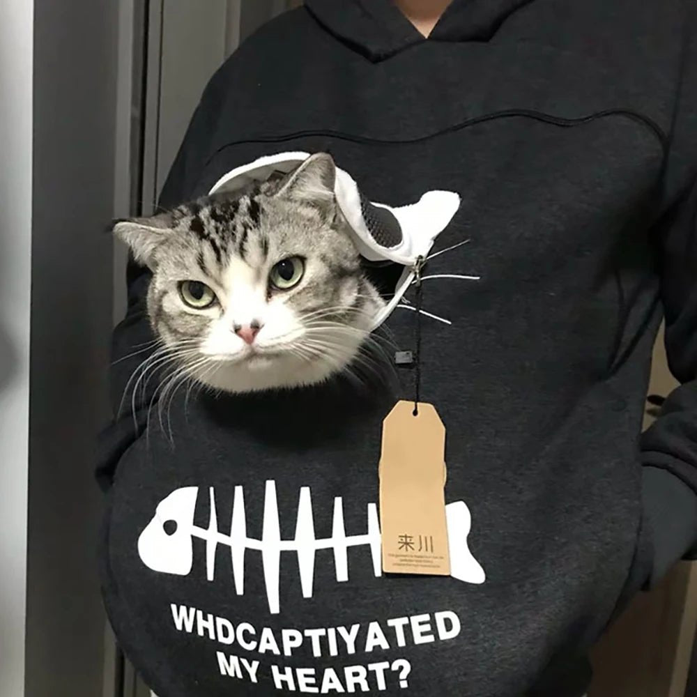 Sweatshirt Cat Lovers Hoodie with Kangaroo Pouch - #pawlife