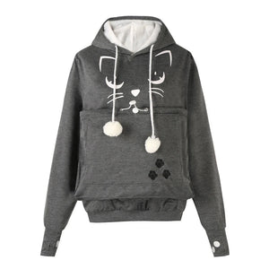 Sweatshirt Cat Lovers Hoodie with Kangaroo Pouch - #pawlife