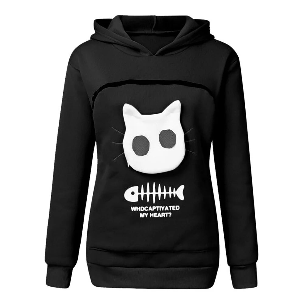 Sweatshirt Cat Lovers Hoodie with Kangaroo Pouch - #pawlife