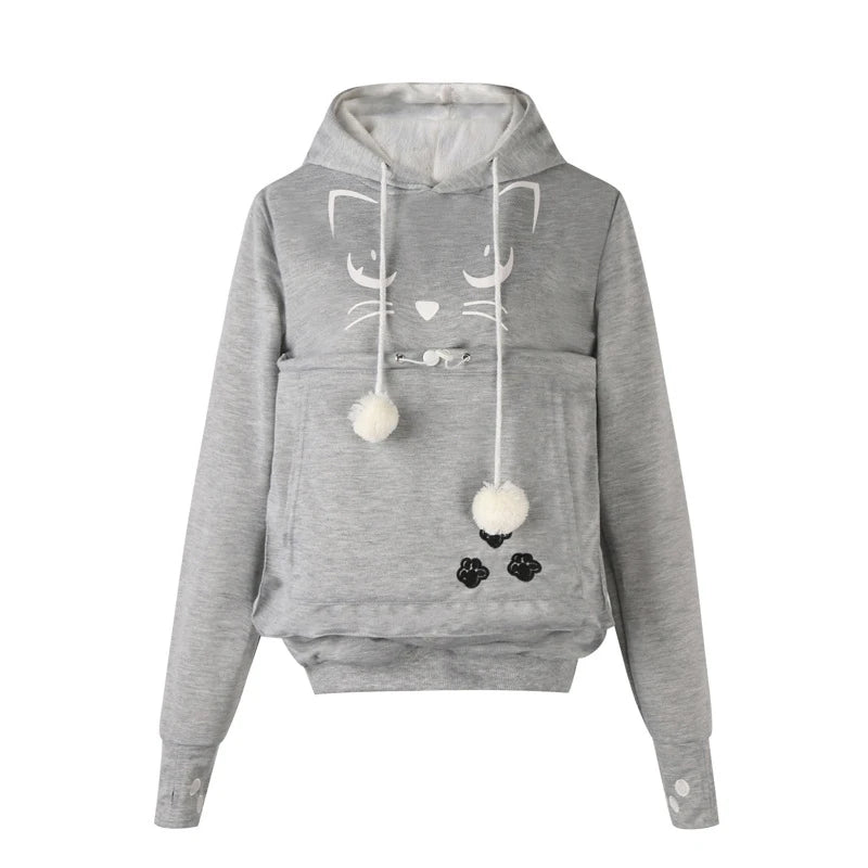 Sweatshirt Cat Lovers Hoodie with Kangaroo Pouch - #pawlife