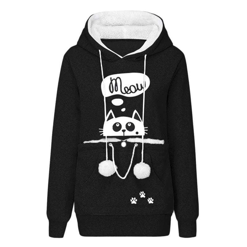 Sweatshirt Cat Lovers Hoodie with Kangaroo Pouch - #pawlife