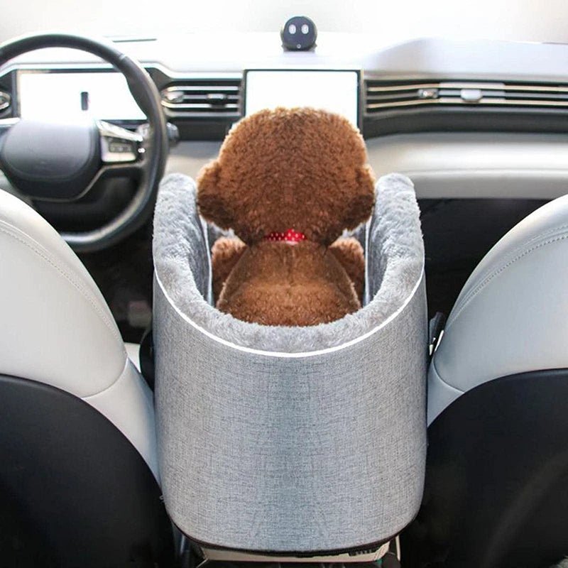 Travel in Comfort: Portable Pet Car Seat with Armrest Control Console and Thicken Plush Box for Small Dogs and Cats - #pawlife