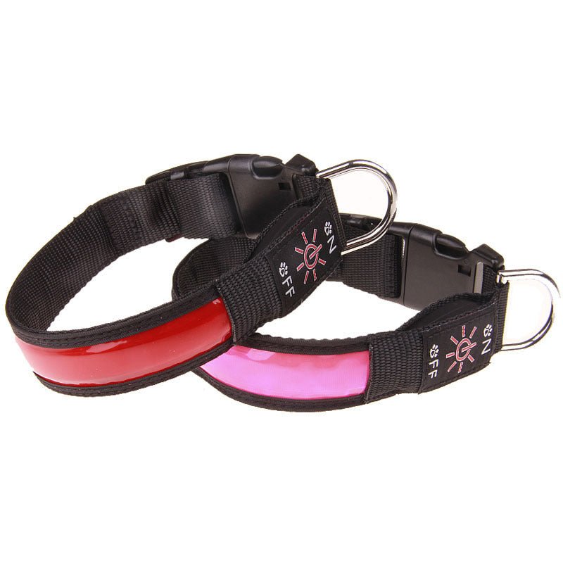 Usb Reflective Leather Luminous Collar Led Lattice Arm With Collar Reflective Lattice Dog Collar Collar Collar Collar Sleeve Can - #pawlife