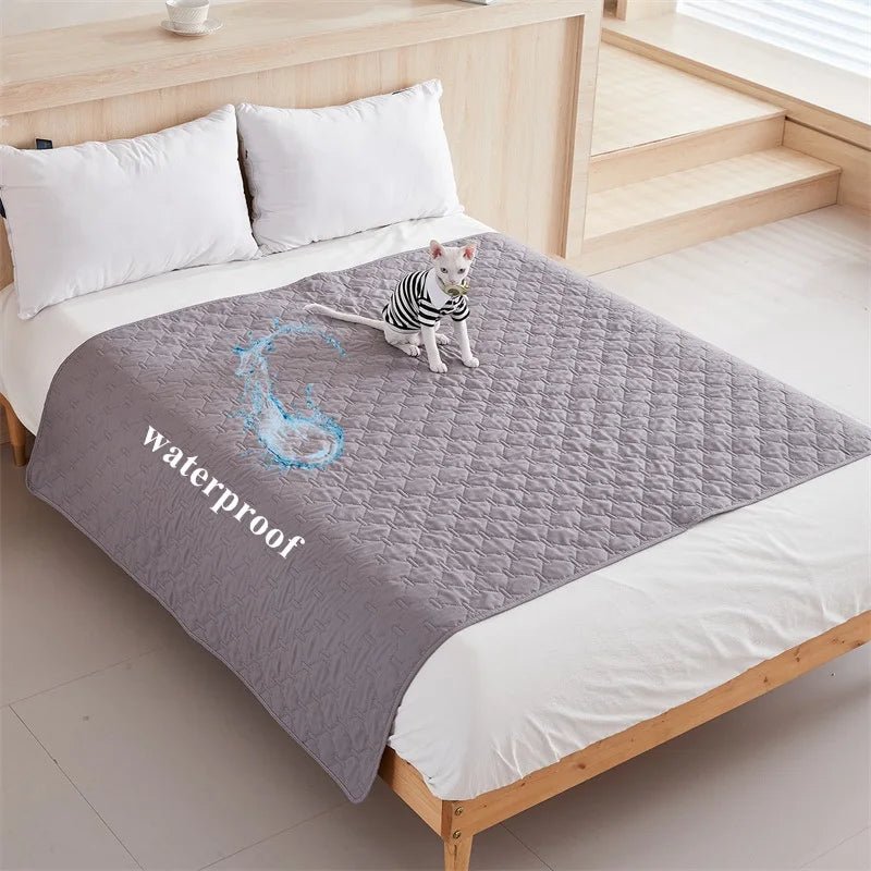 Waterproof Mattress Protector: Kids Pet Dog Cat Urine Pad Reusable King Size Bed Sheet Cover Washable Bed Bedspread Pads Mat Pad - #pawlife