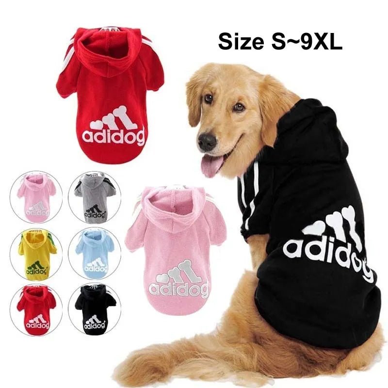 Winter Adidog Sport Hoodies: Warm Sweatshirts for Small, Medium, and Large Dogs, Cats, and Pets - #pawlife