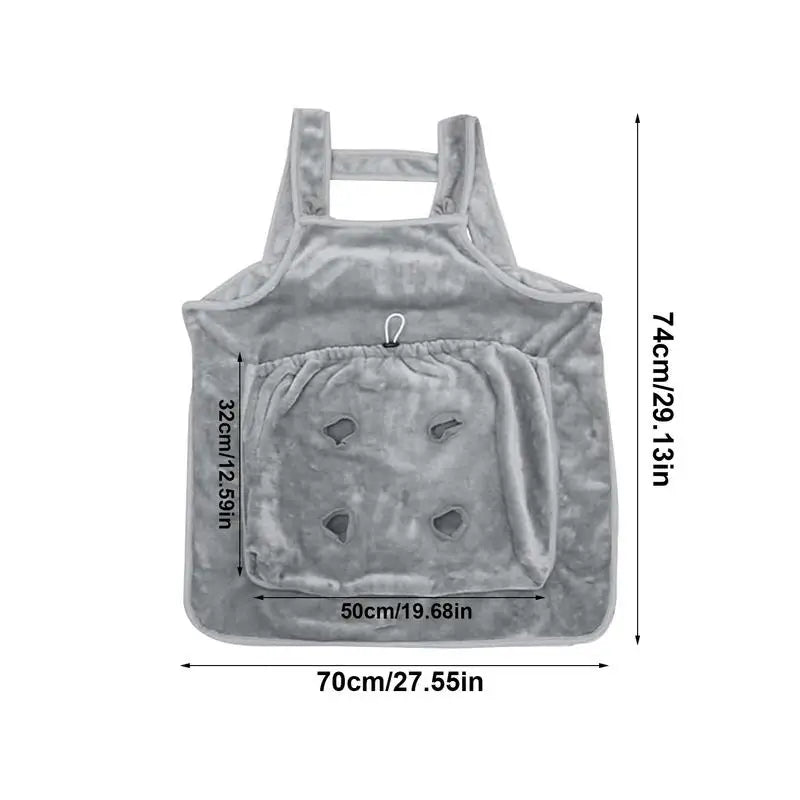 Winter Plush Pet Carrier Apron with Holes for Outdoor Travel - #pawlife